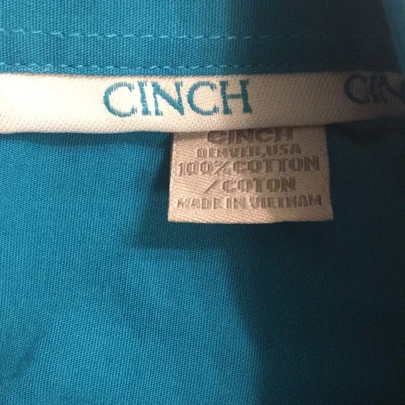 Cinch Western Shirt - Mens Small - Turquoise - Picture 10 of 11